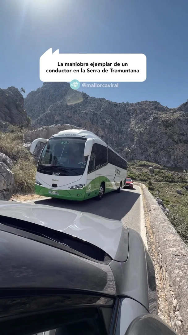 La maniobra ejemplar de un conductor en la Serra de Tramuntana