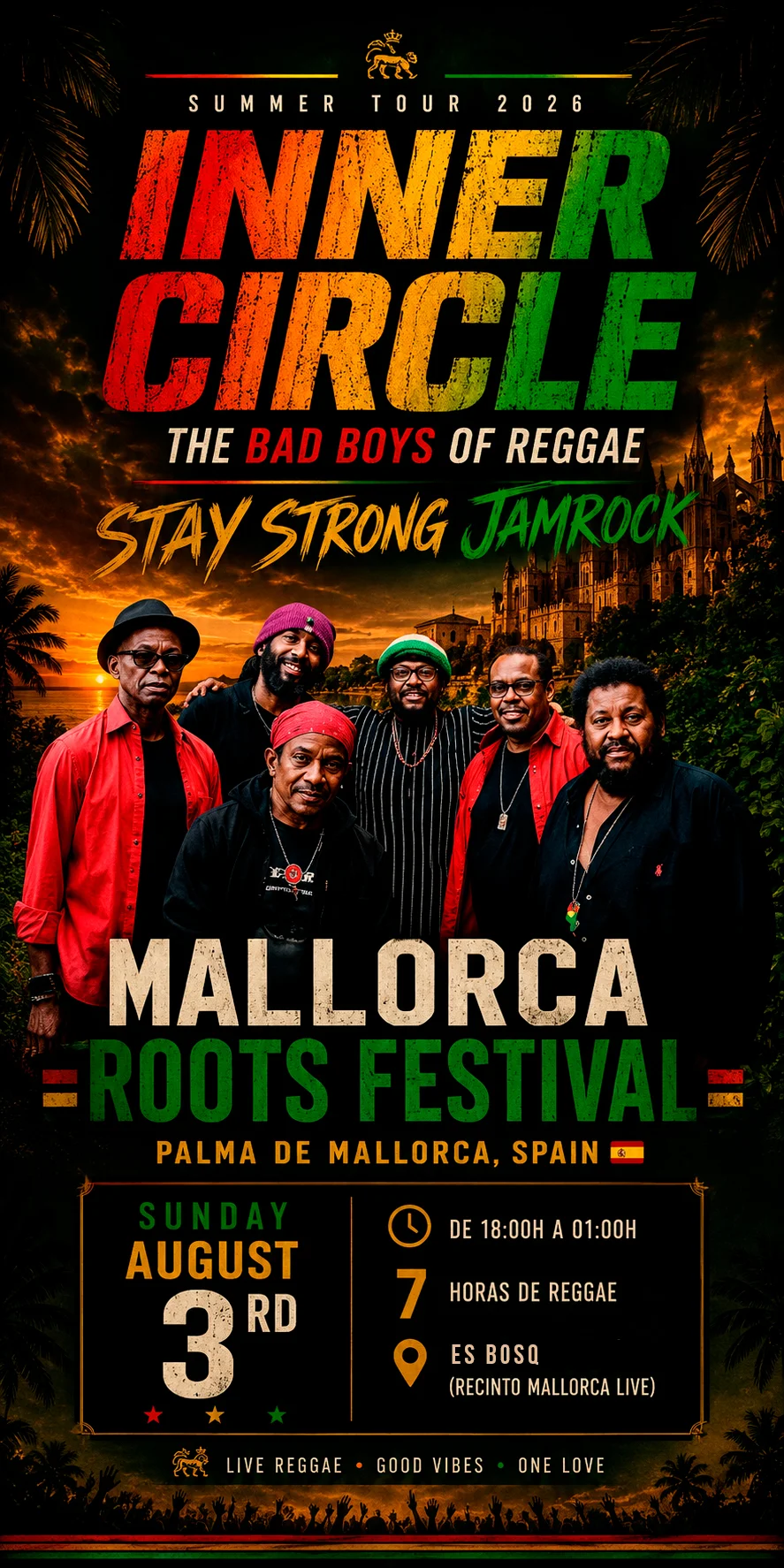 El reggae desembarca en Mallorca: lnner Circle, The Congos y Culture por Kenyatta Hill lideran cartel.