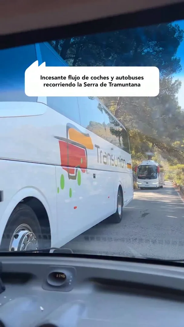 Incesante flujo de coches y autobuses recorriendo la Serra de Tramuntana