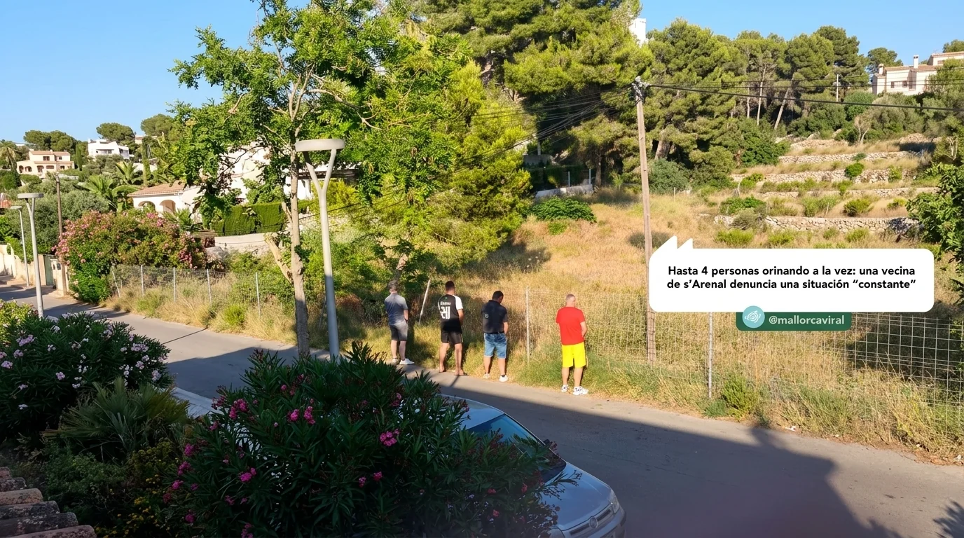 Hasta 4 personas orinando a la vez: una vecina de s'Arenal denuncia una situación "constante"