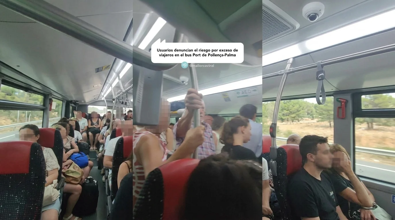 Usuarios denuncian el riesgo por exceso de viajeros en el bus Port de Pollença-Palma