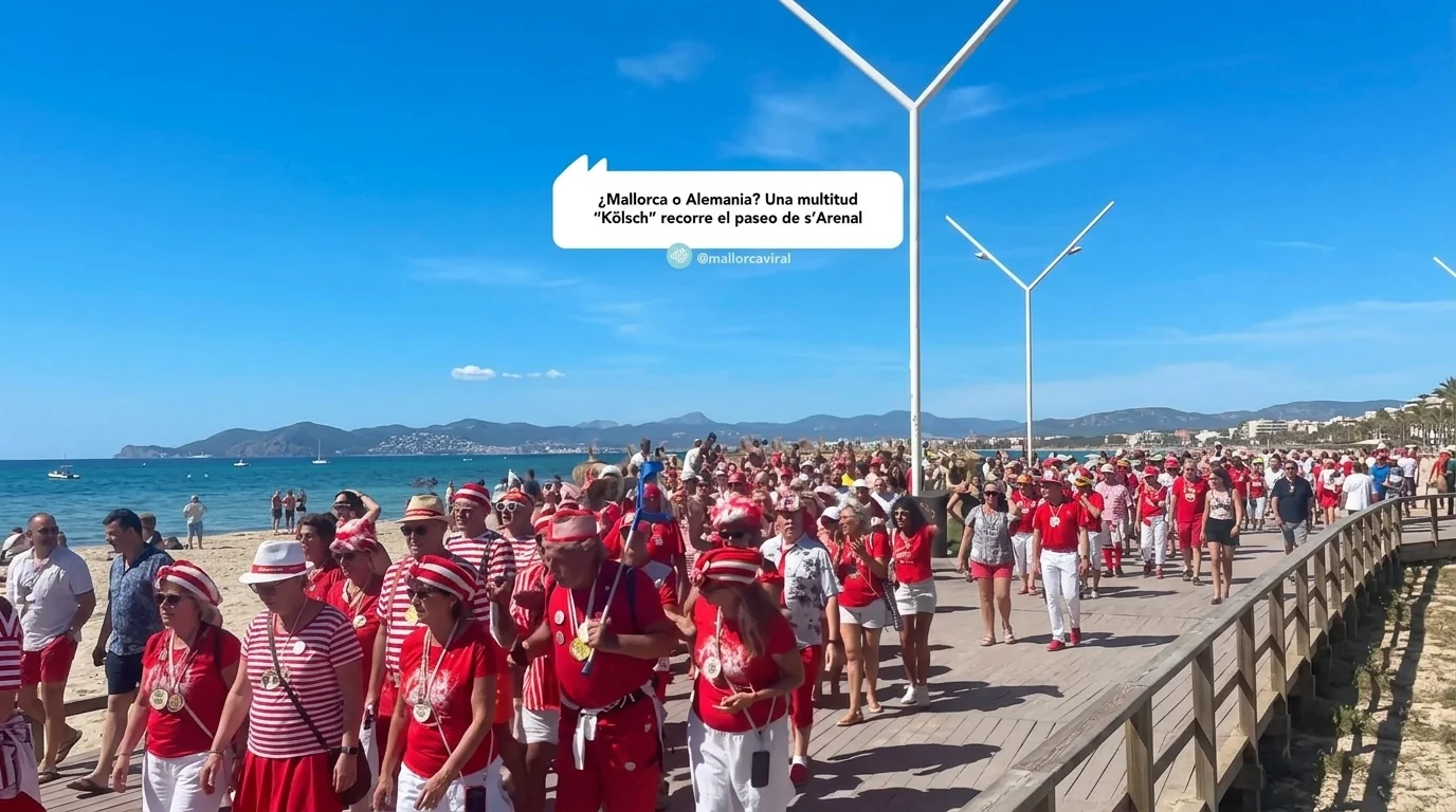 ¿Mallorca o Alemania? Una multitud "Kölsch" recorre el paseo de s'Arenal