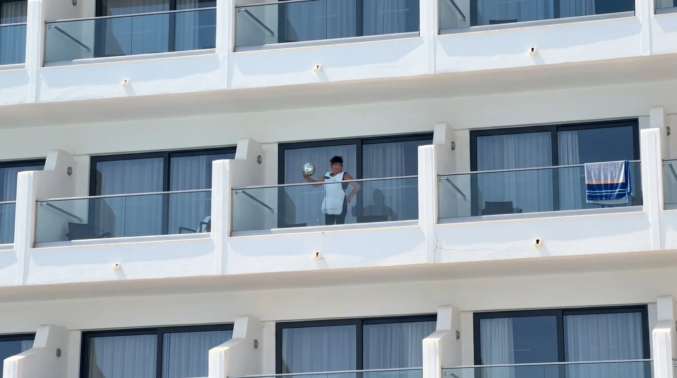 Una camarera de pisos se marca una sesión de zumba desde el balcón de un hotel de Mallorca