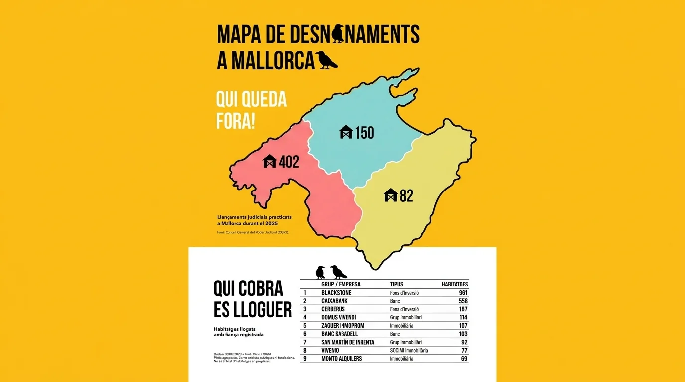 Más de 600 desahucios en Mallorca ejecutados en 2025